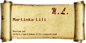 Martinka Lili névjegykártya